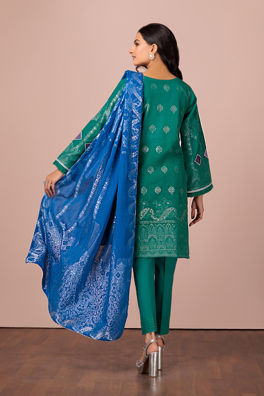 TEAL-JACQUARD-3 PIECE (HBN233P38B)