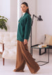 GREEN-FRONT OPEN FULL SLEEVES CARDIGAN SWEATER (24X-011-66)