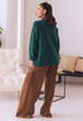 GREEN-FRONT OPEN FULL SLEEVES CARDIGAN SWEATER (24X-011-66)