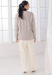 BEIGE-V-NECK FULL SLEEVES CARDIGAN SWEATER (24X-015-66)