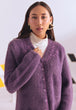 PURPLE V-NECK FULL SLEEVES CARDIGAN SWEATER (24X-074-66)