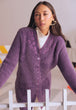 PURPLE V-NECK FULL SLEEVES CARDIGAN SWEATER (24X-074-66)