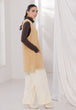 BEIGE V-NECK SANDO CARDIGAN SWEATER (24X-078-66)