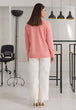 PINK-FULL SLEEVES V-NECK CARDIGAN SWEATER (24X-151-66)