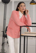 PINK-FULL SLEEVES V-NECK CARDIGAN SWEATER (24X-151-66)