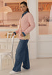 PINK-FULL SLEEVES V-NECK CARDIGAN SWEATER (24X-153-66)