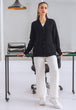 BLACK-FULL SLEEVE V-NECK-CARDIGAN SWEATER (24X-161-66)