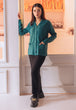 C-GREEN-FULL SLEEVE V-NECK-CARDIGAN SWEATER (24X-161-66)