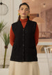 BLACK-SANDO V-NECK-CARDIGAN SWEATER (24X-162-66)