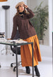 BROWN-FULL SLEEVE V-NECK-CARDIGAN SWEATER (24X-165-66)