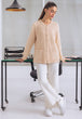 BEIGE-ROUND NECK FULL SLEEVE CARDIGAN SWEATER  (24X-167-66)