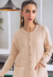 BEIGE-ROUND NECK FULL SLEEVE CARDIGAN SWEATER  (24X-167-66)