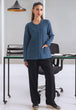 BLUE-ROUND NECK FULL SLEEVE CARDIGAN SWEATER  (24X-167-66)