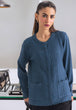 BLUE-ROUND NECK FULL SLEEVE CARDIGAN SWEATER  (24X-167-66)