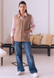 BEIGE-SANDO V-NECK CARDIGAN SWEATER (24X-174-66)