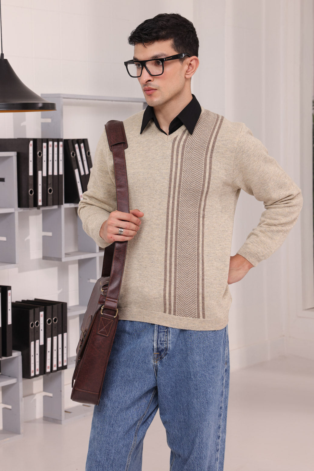 N-STONE-V-NECK FULL SLEEVES SWEATER (504-15)