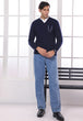 DN-BLUE-V-NECK FULL SLEEVES SWEATER (505-15)