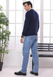 DN-BLUE-V-NECK FULL SLEEVES SWEATER (505-15)