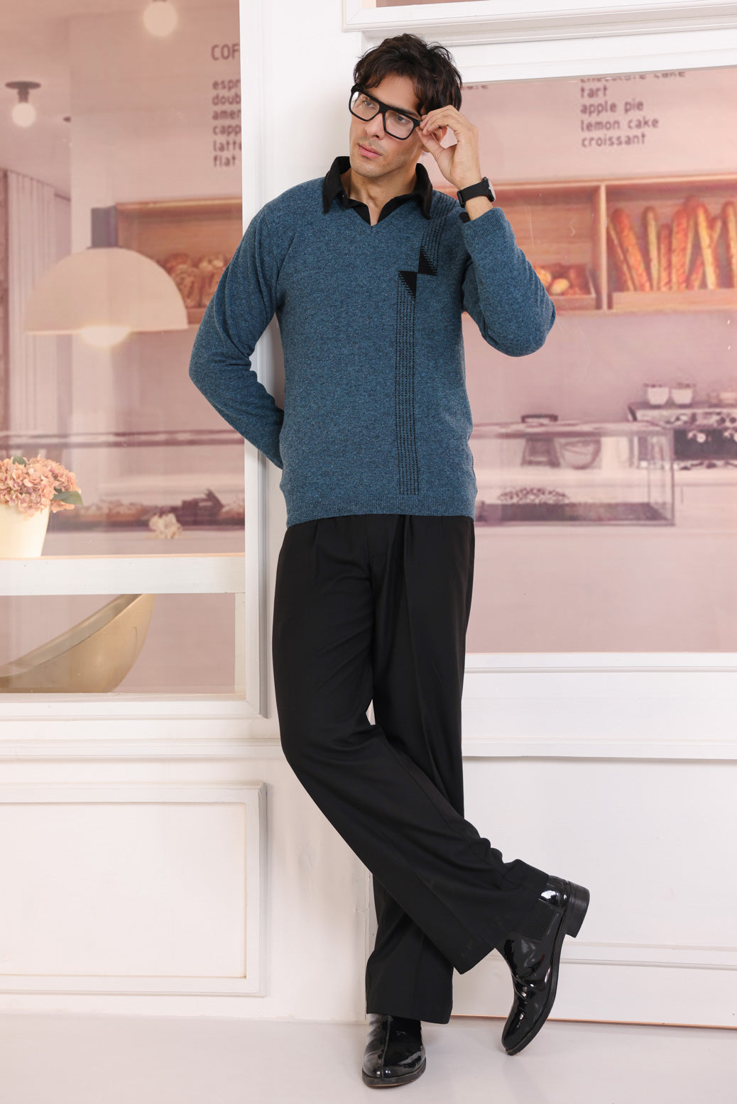 FEROZI-V-NECK FULL SLEEVES SWEATER (506-15)