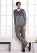 ST-GREY-V-NECK FULL SLEEVES SWEATER (510-15)