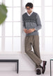 ST-GREY-V-NECK FULL SLEEVES SWEATER (510-15)