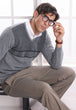 ST-GREY-V-NECK FULL SLEEVES SWEATER (510-15)