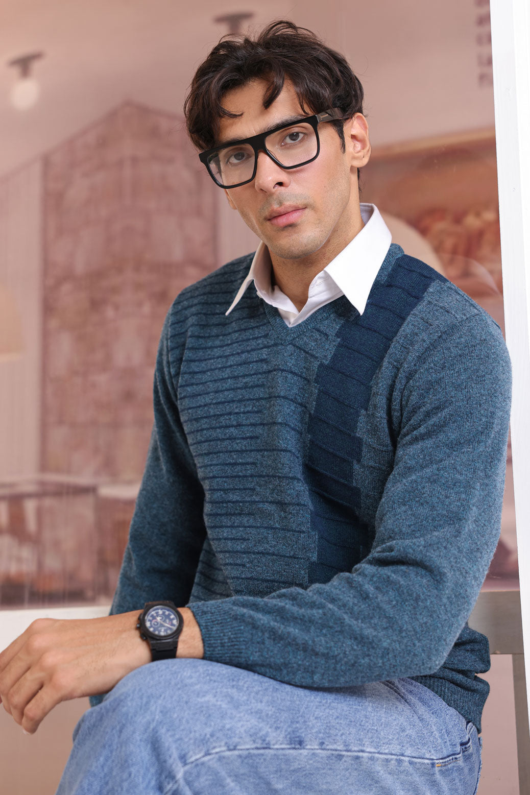 FEROZI-V-NECK FULL SLEEVES SWEATER (519-15)