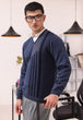 N-D-BLUE-V-NECK FULL SLEEVES SWEATER (521-15)