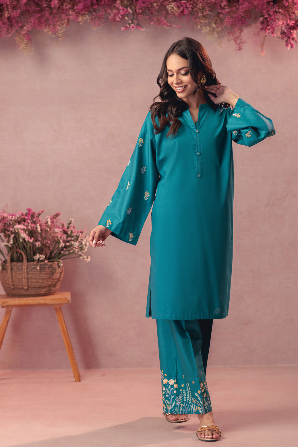 TEAL-CAMBRIC-2 PIECE (6S24B2P117)