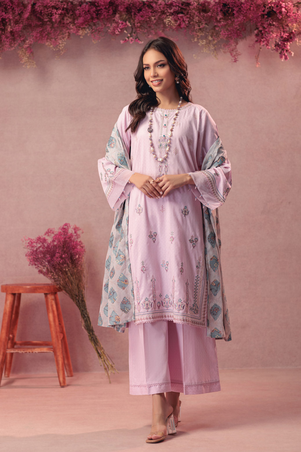 L-PINK-JACQUARD-3 PIECE (6S24C3P133)