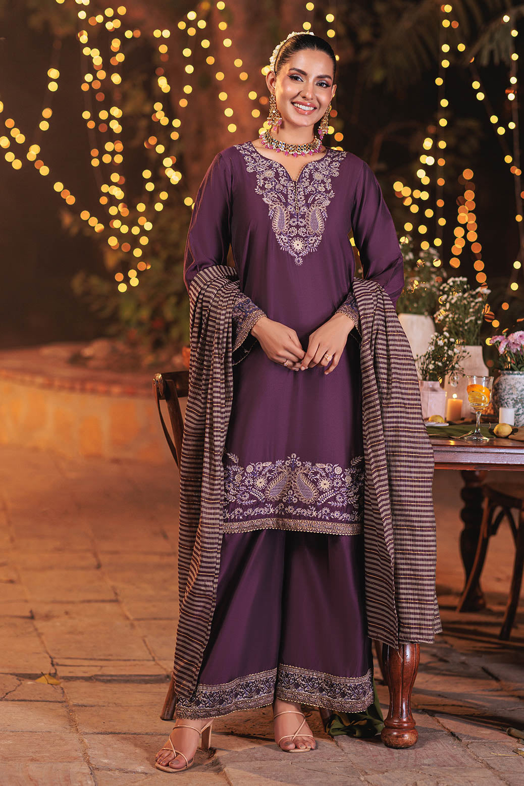 PURPLE-RAW SILK-3 PIECE (6S24C3P187)