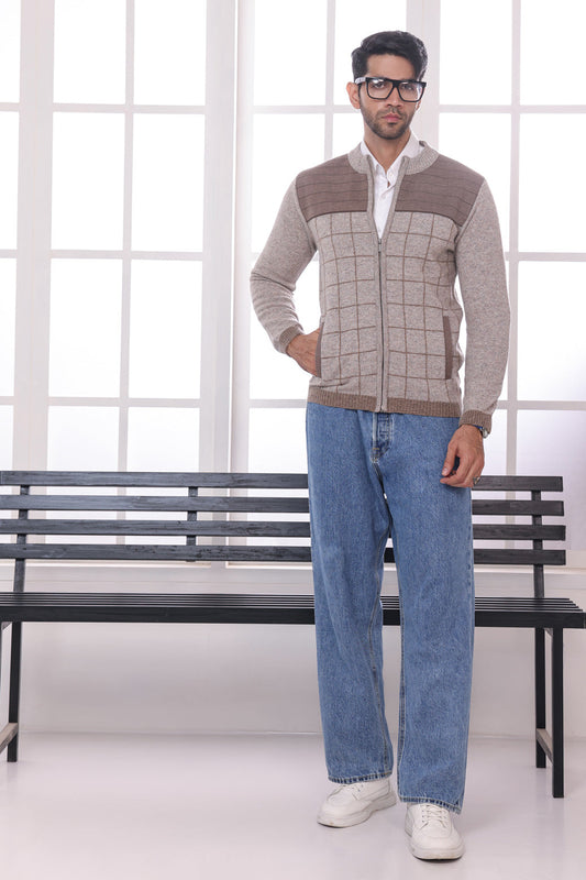 STRING-TURTLE NECK ZIPPER FULL SLEEVES SWEATER (911-15)