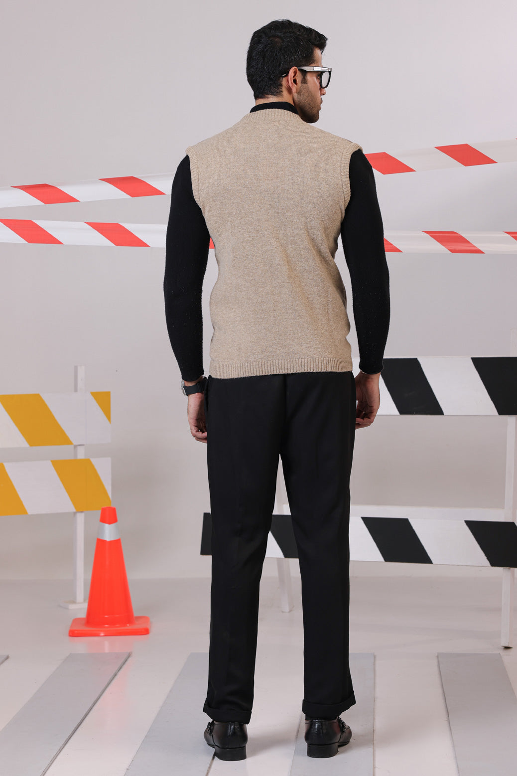 MASHROOM-TURTLE NECK ZIPPER SANDO SWEATER (988-15)