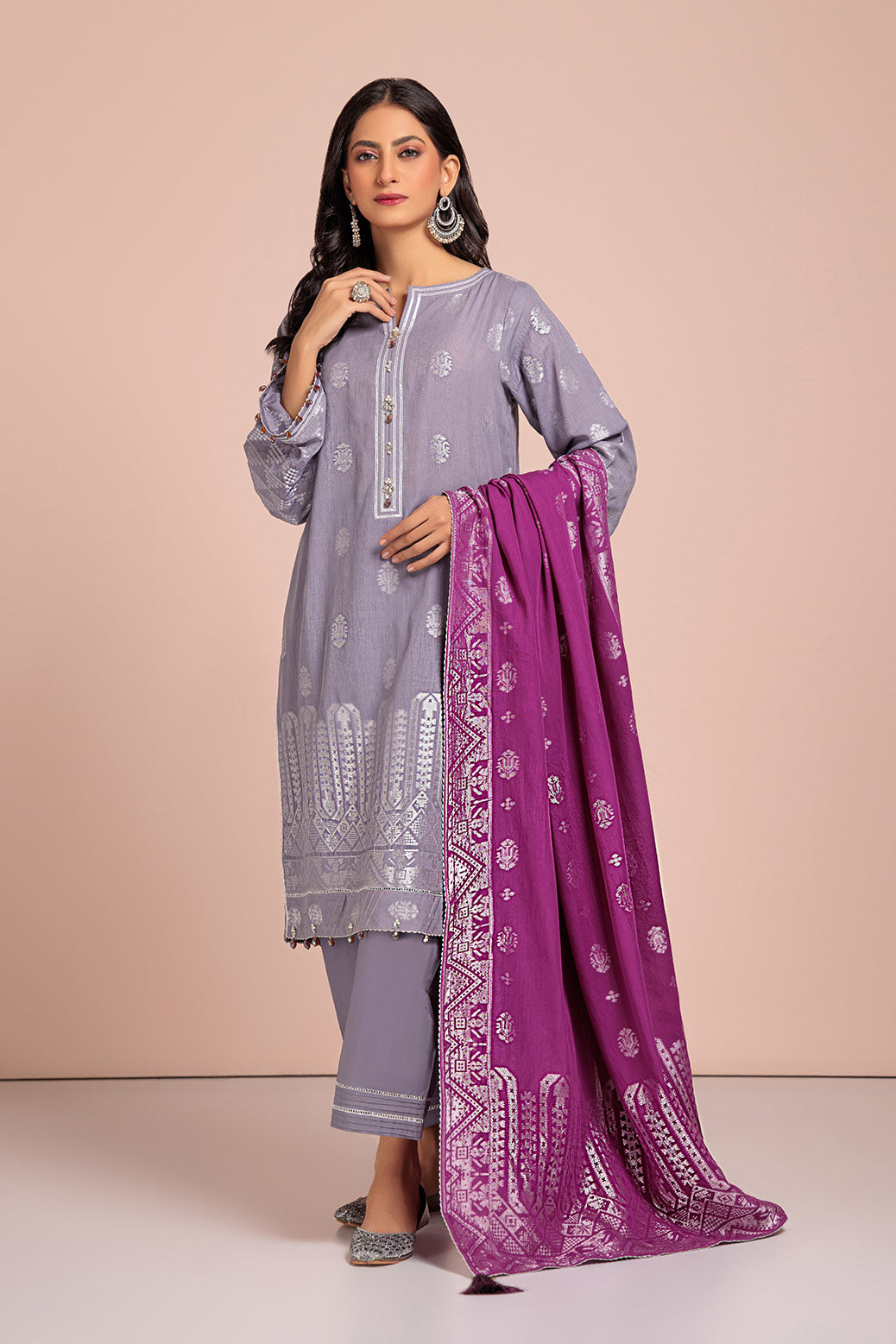 GRAY-JACQUARD-3 PIECE (ABN233P17A)