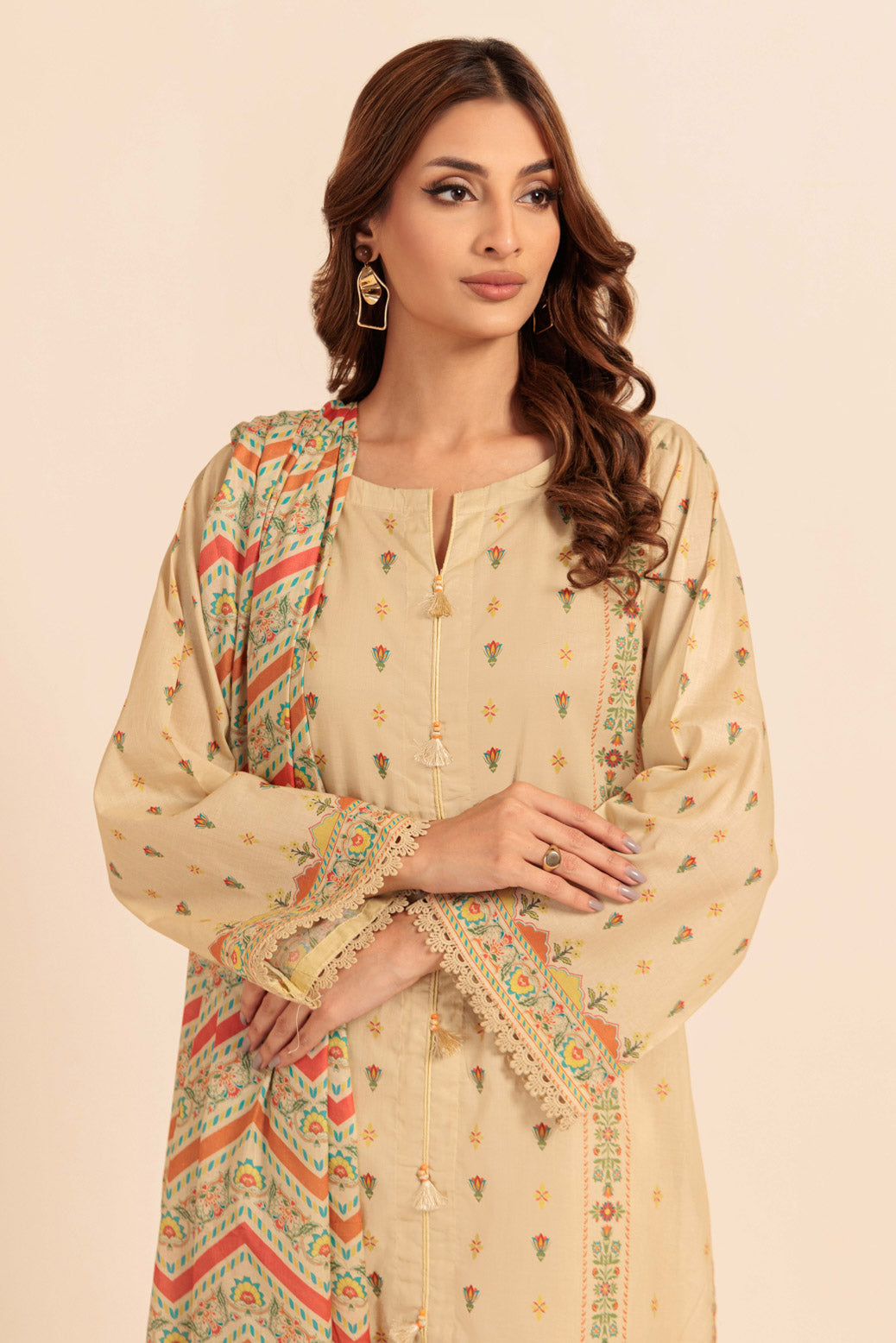 BEIGE-LAWN-2 PIECE (BS2242P06)