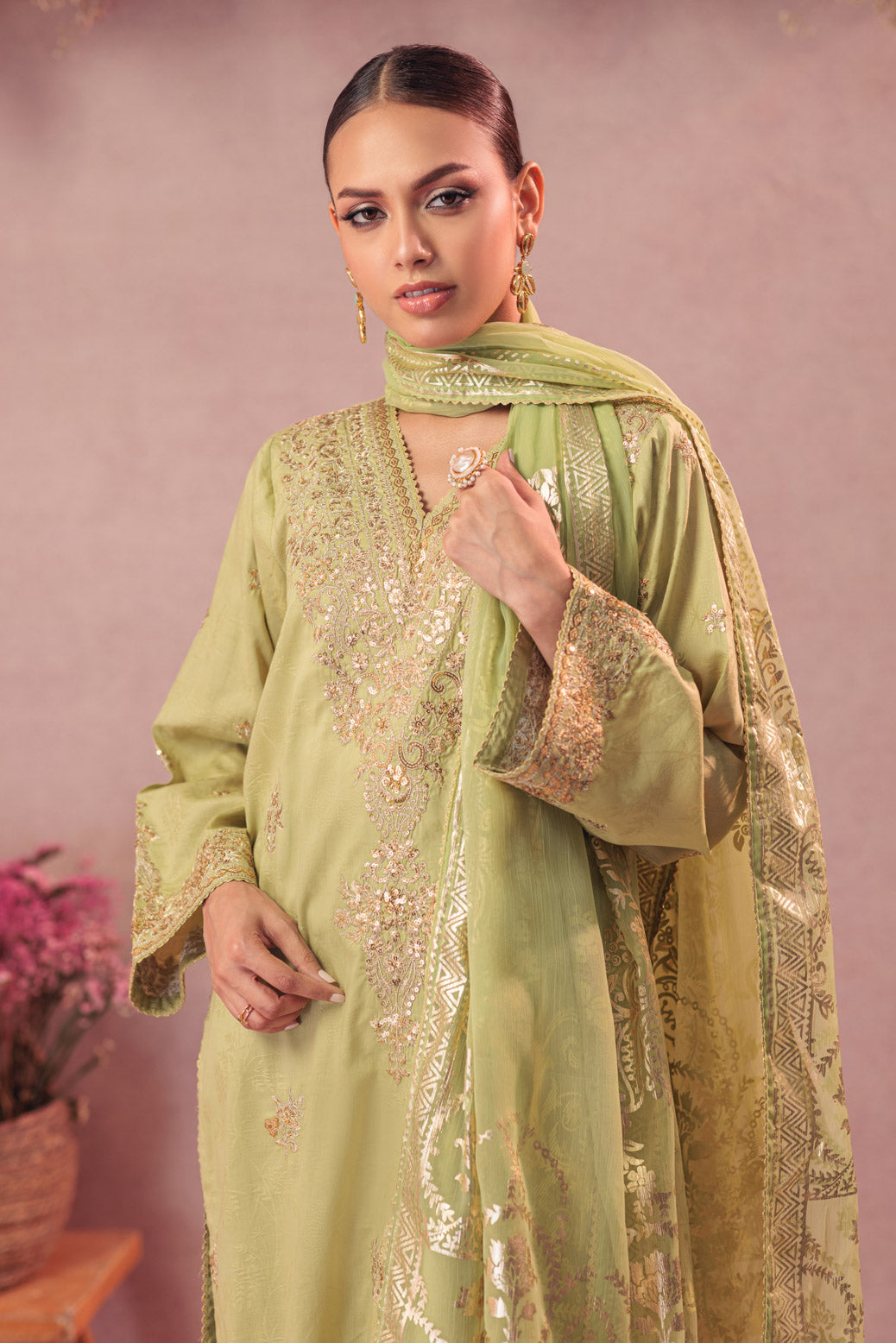 GREEN-JACQUARD-3 PIECE (BS5243P20)