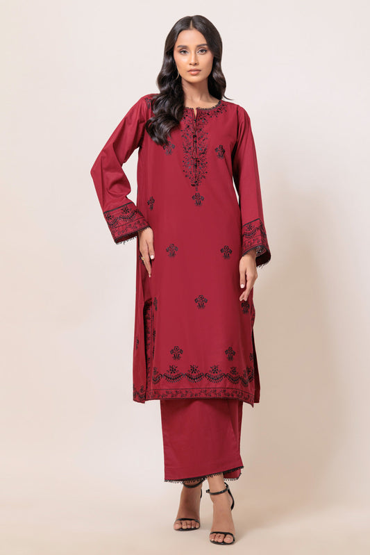 MAROON-CAMBRIC-2 PIECE (BS6242P10)