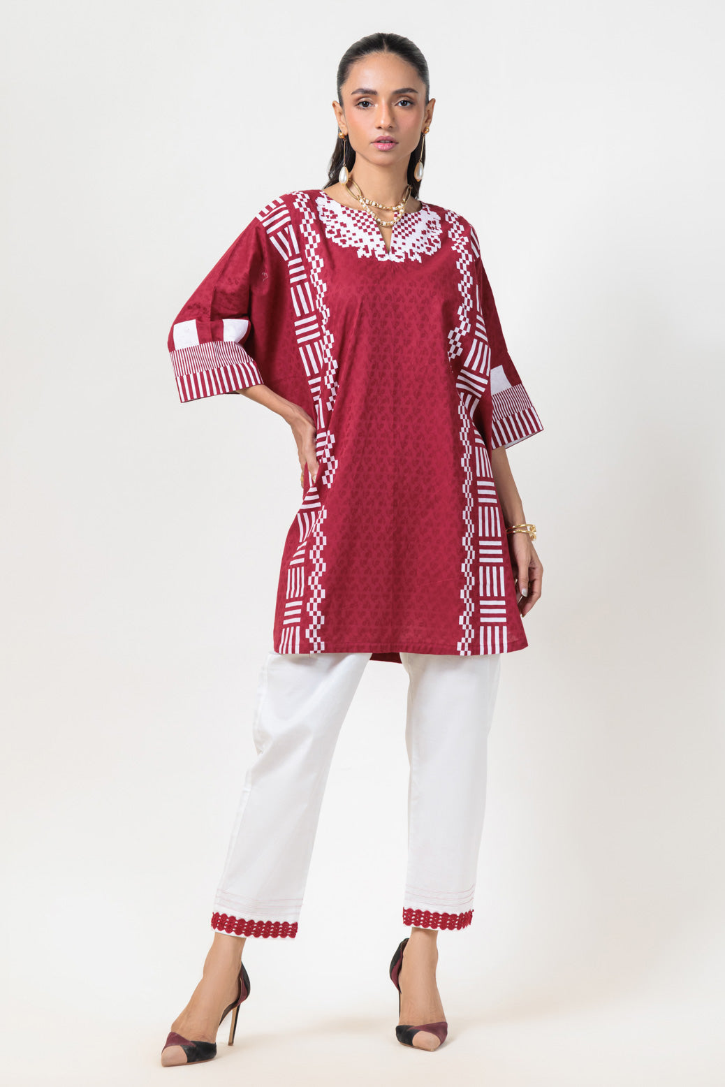 RED-JACQUARD-2 PIECE (BS7242P28)