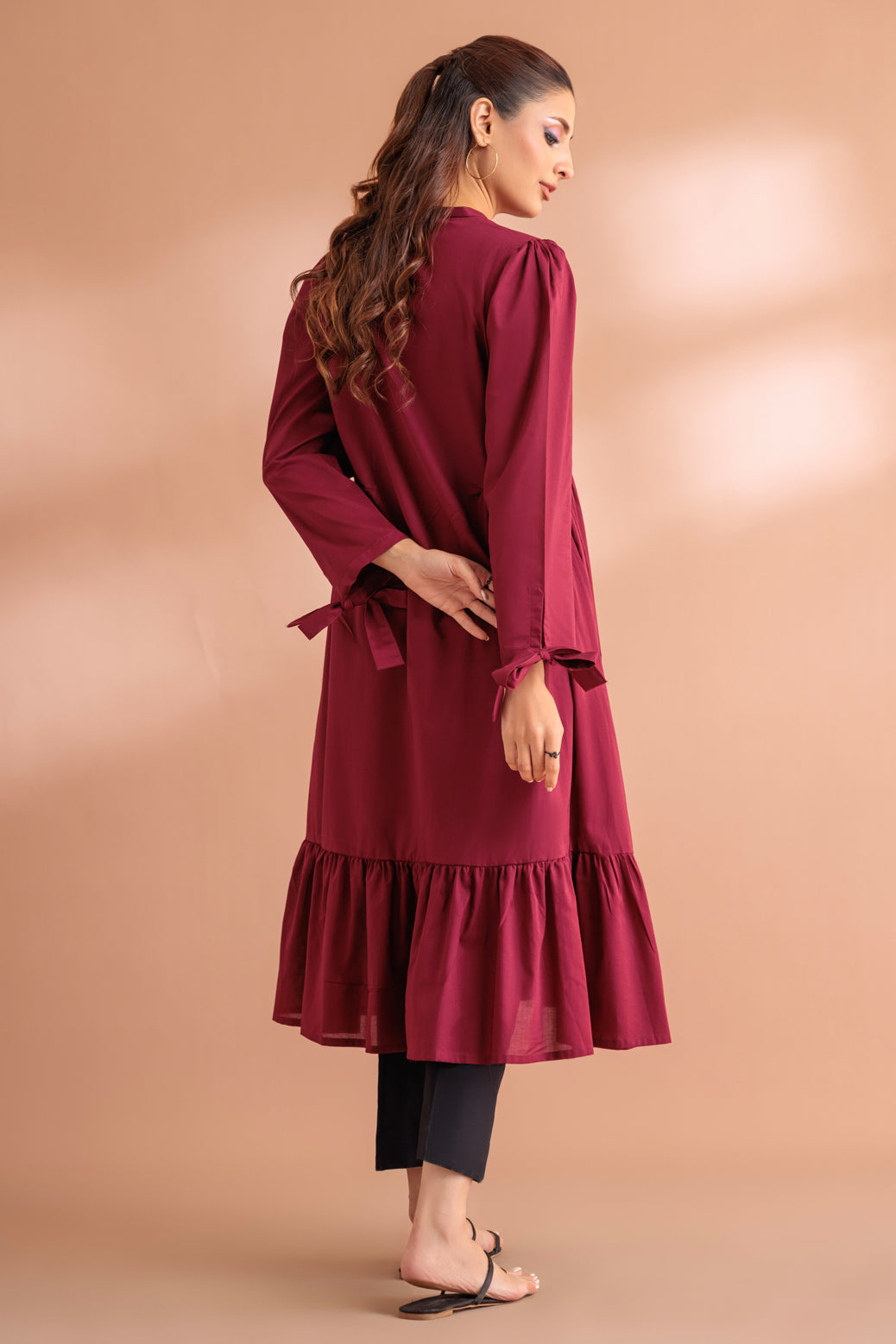 MAROON-CAMBRIC-1 PIECE (BSAK231P02)