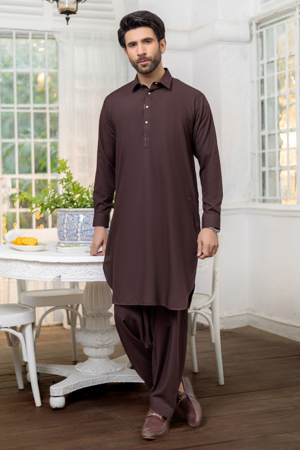 D-WALNUT-BLENDED-SHALWAR SUIT - (GSSR24-003)