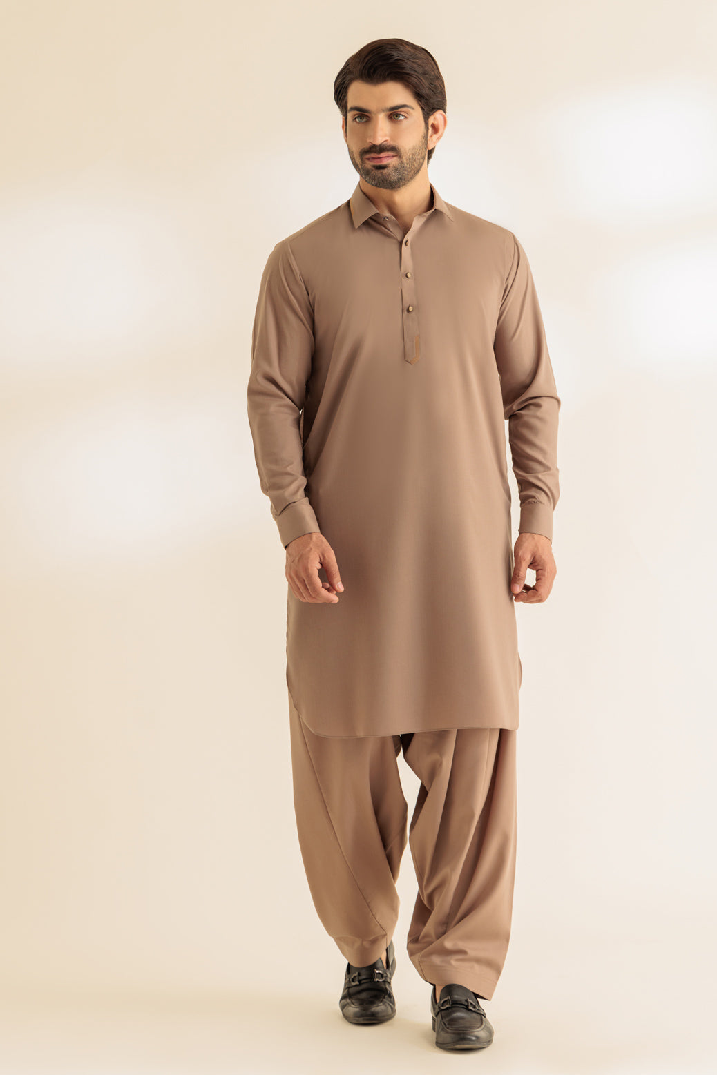 ALMOND-BLENDED-SHALWAR SUIT - (GSSR24-006)