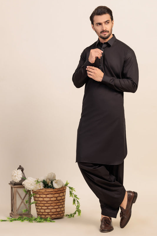 BLACK-BLENDED-SHALWAR SUIT - (GSSS24-012)