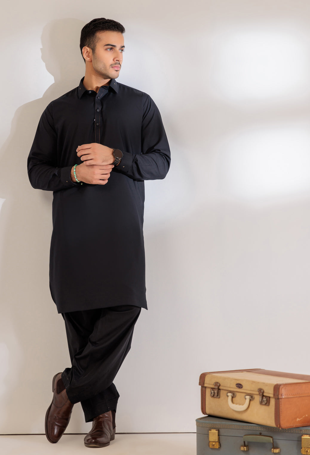 BLACK-BLENDED-SHALWAR SUIT - (GSSS24-022)