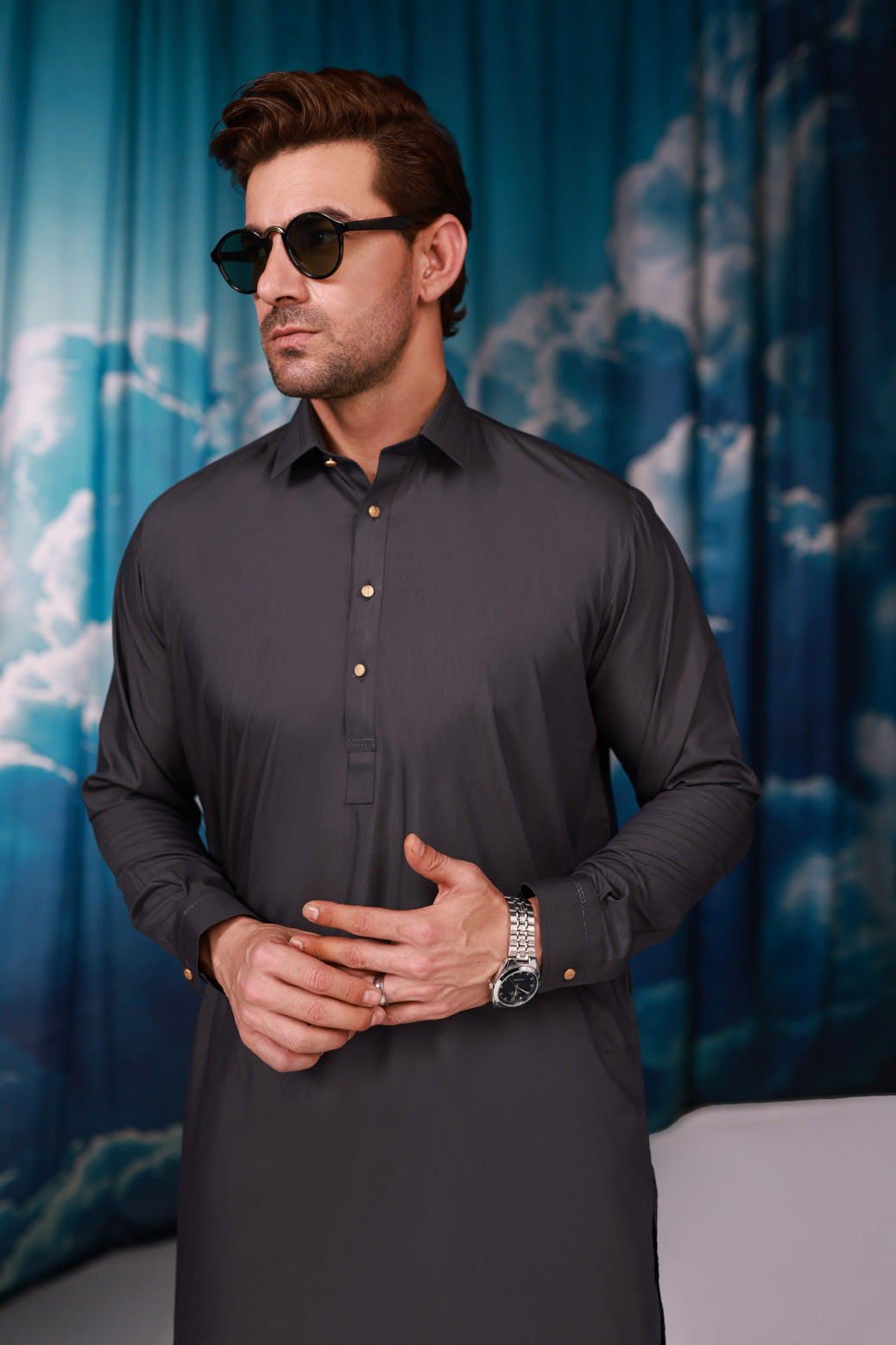 B-SAND-BLENDED-SHALWAR SUIT  - (GSSW24-003)