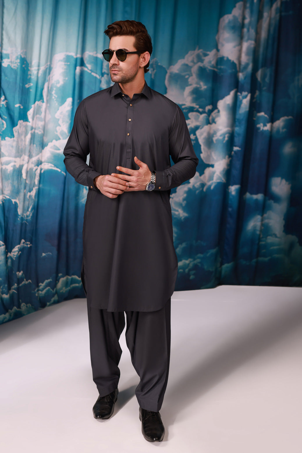 B-SAND-BLENDED-SHALWAR SUIT  - (GSSW24-003)