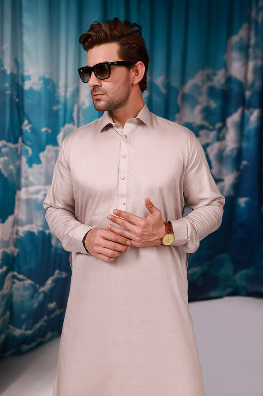 ALBASTER-COTTON DOBBY-SHALWAR SUIT  - (GSSW24-009)