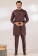 D-COFFEE-COTTON-KURTA TROUSER - (KSR24-024)