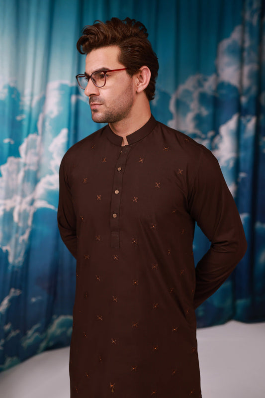 D-WALNUT-BLENDED-KURTA TROUSER - (KSR24-026)