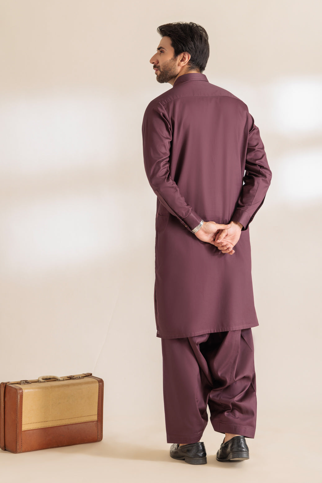 GRAPE-COTTON-KURTA SHALWAR - (KSRR24-005)