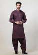 GRAPE-COTTON-KURTA SHALWAR - (KSRR24-016)